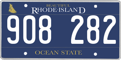 RI license plate 908282