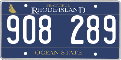 RI license plate 908289
