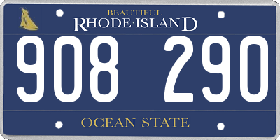 RI license plate 908290