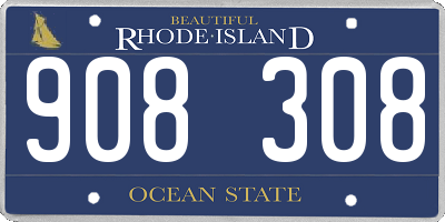 RI license plate 908308