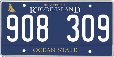 RI license plate 908309