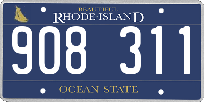 RI license plate 908311