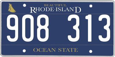 RI license plate 908313