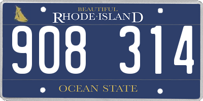 RI license plate 908314