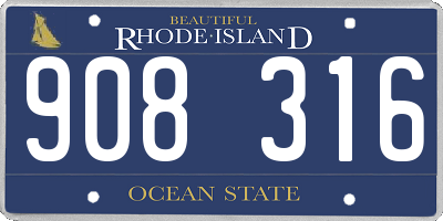 RI license plate 908316
