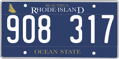 RI license plate 908317