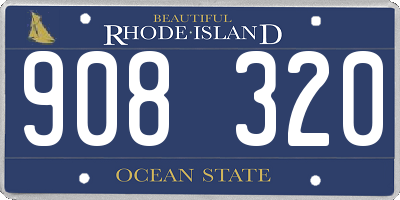 RI license plate 908320