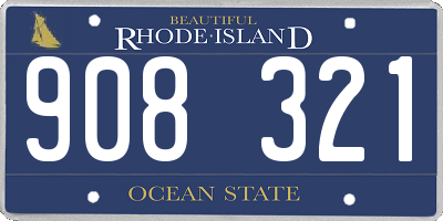 RI license plate 908321