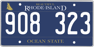 RI license plate 908323