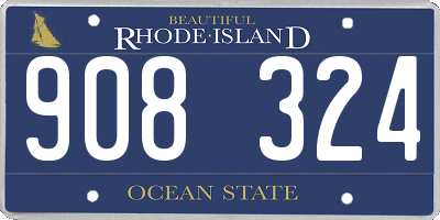 RI license plate 908324