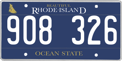 RI license plate 908326