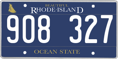 RI license plate 908327