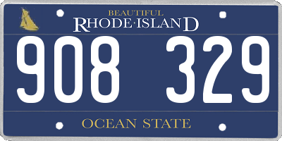 RI license plate 908329