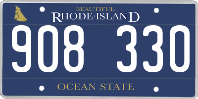 RI license plate 908330