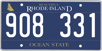 RI license plate 908331