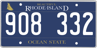 RI license plate 908332