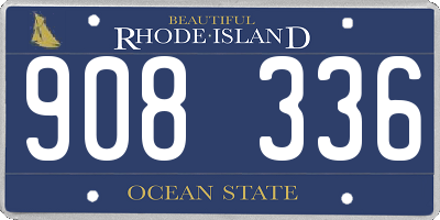 RI license plate 908336