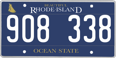 RI license plate 908338