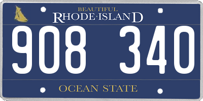 RI license plate 908340