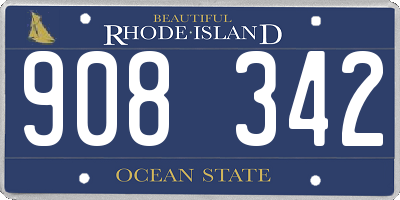 RI license plate 908342