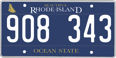 RI license plate 908343