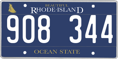 RI license plate 908344