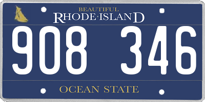 RI license plate 908346