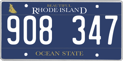 RI license plate 908347