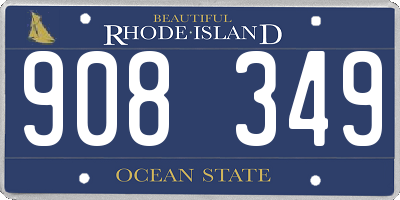 RI license plate 908349