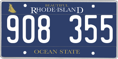 RI license plate 908355