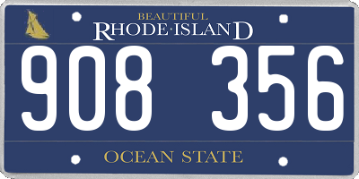 RI license plate 908356