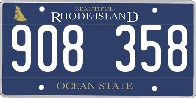 RI license plate 908358
