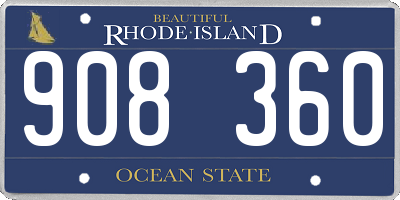 RI license plate 908360