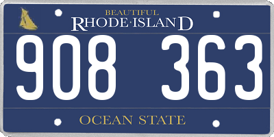 RI license plate 908363