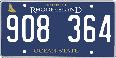 RI license plate 908364