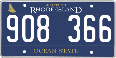 RI license plate 908366