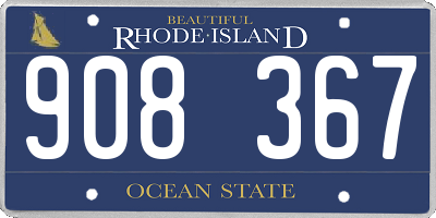 RI license plate 908367