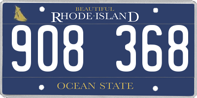 RI license plate 908368