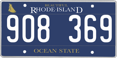 RI license plate 908369