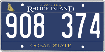 RI license plate 908374