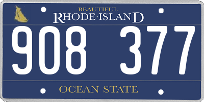 RI license plate 908377