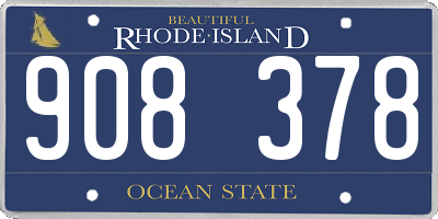 RI license plate 908378
