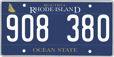 RI license plate 908380