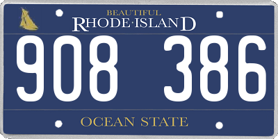 RI license plate 908386