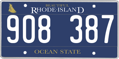 RI license plate 908387
