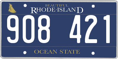 RI license plate 908421