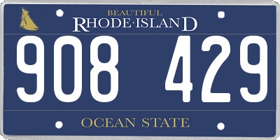 RI license plate 908429