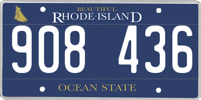 RI license plate 908436