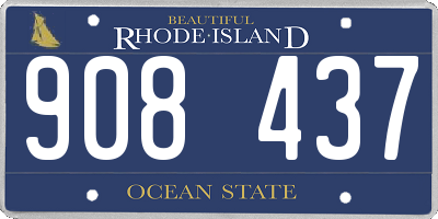 RI license plate 908437