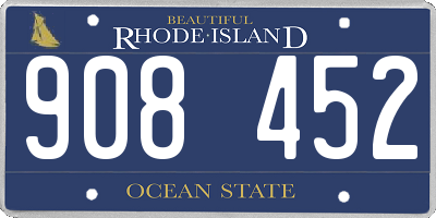RI license plate 908452